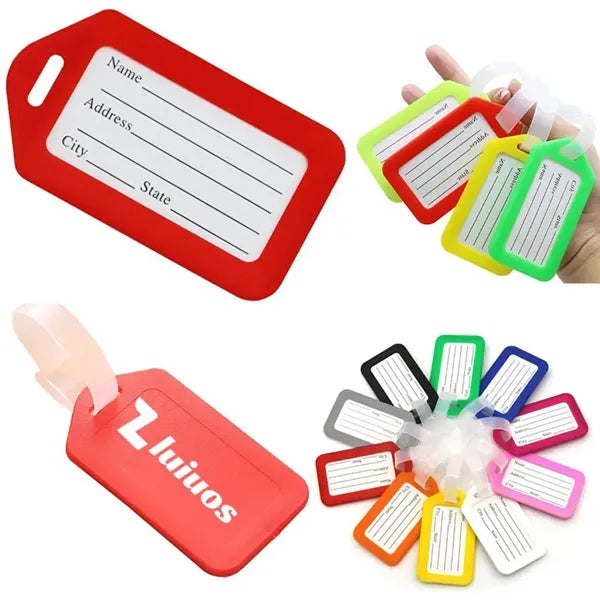 Plastic Luggage Tag Identifiers with Lanyard