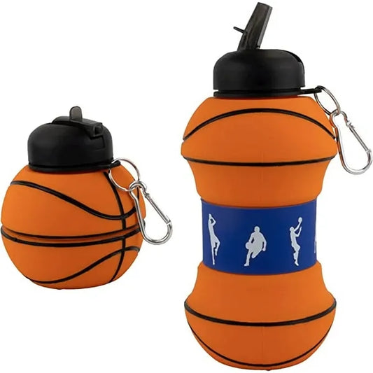 Collapsible Silicone Basketball Water Bottle