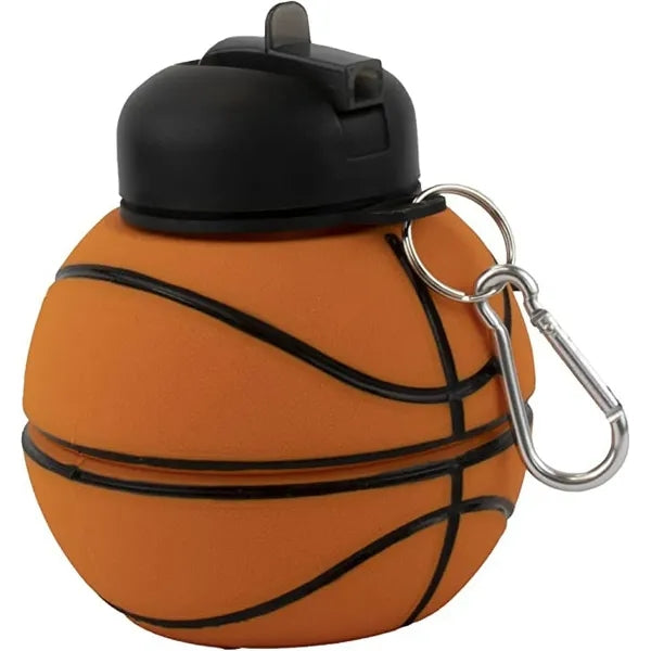 Collapsible Silicone Basketball Water Bottle
