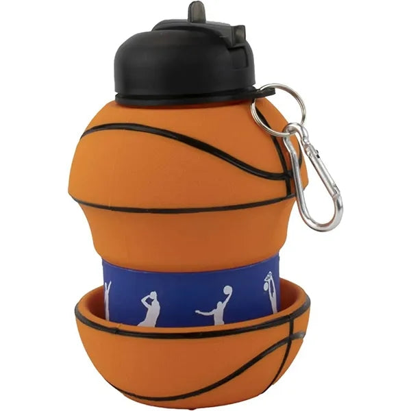Collapsible Silicone Basketball Water Bottle