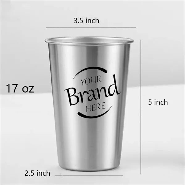 17oz Single Layer Stainless Steel Pint Cup
