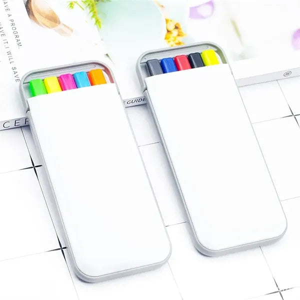 5 In 1 Highlighter Pen Set with pencil case