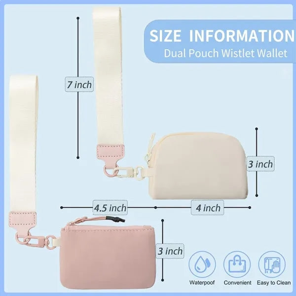 Dual Pouch Wristlet Wallet