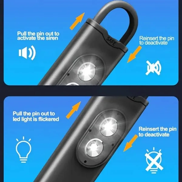LED Light Personal Safe Alarms Keychain
