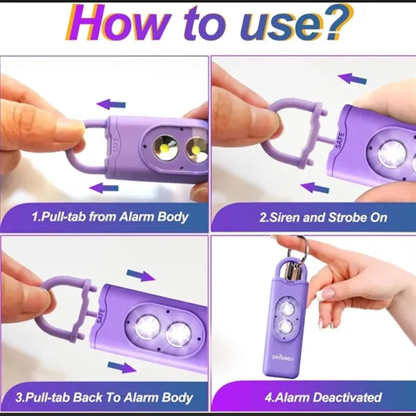 LED Light Personal Safe Alarms Keychain