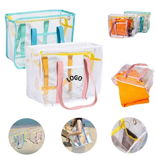 Large Capacity PVC Zipper Tote Beach Clear bag