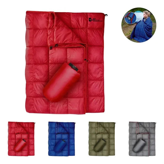 Branded Puffy Waterproof Camping Wearable Packable Blanket