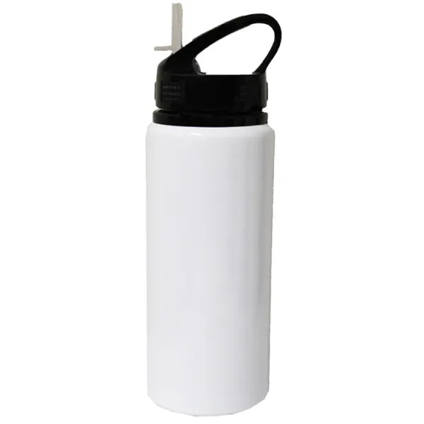 22 Oz. Aluminum sports water bottle with straw spout