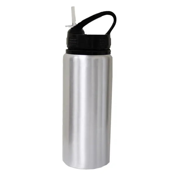 22 Oz. Aluminum sports water bottle with straw spout