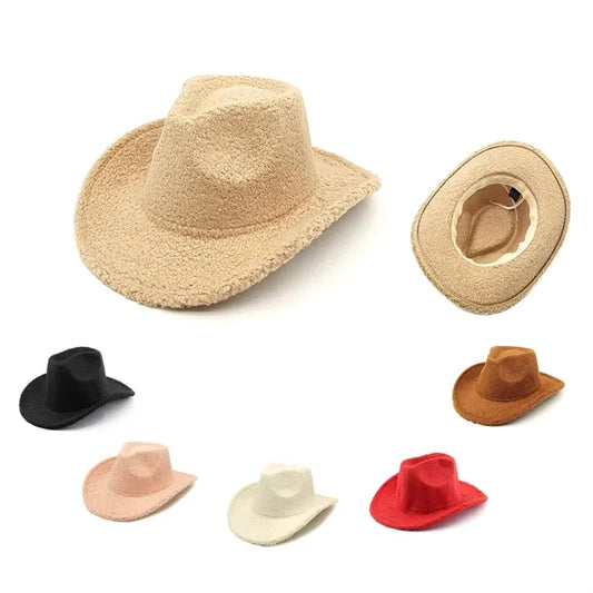 Classic Outdoor Lambhair Western Cowboy Cowgirl Hats