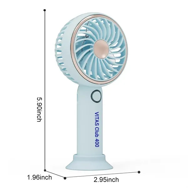 Simple fresh LED and Handheld USB rechargeable Fan