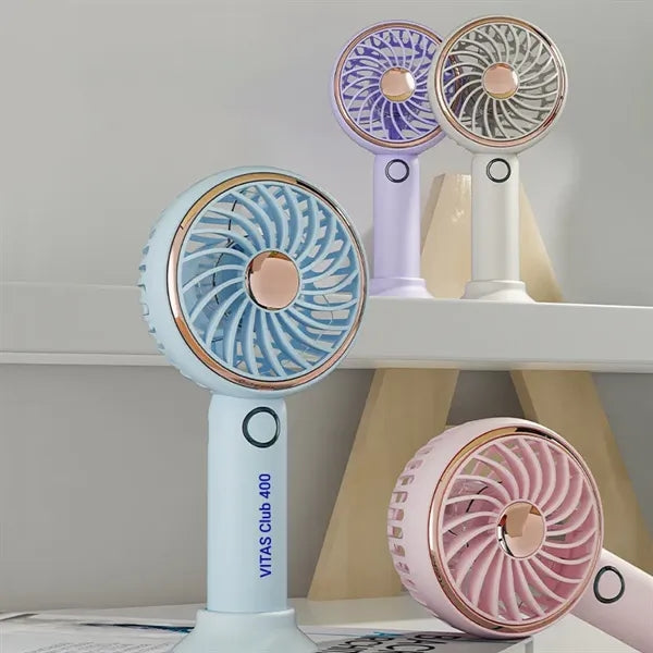 Simple fresh LED and Handheld USB rechargeable Fan