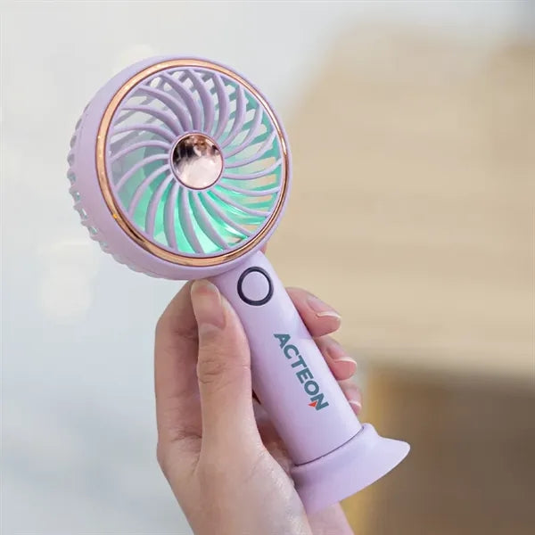 Simple fresh LED and Handheld USB rechargeable Fan