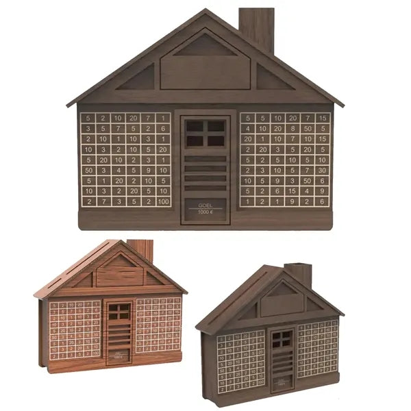 Solid Wood House Piggy Bank
