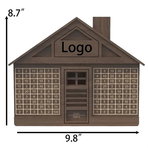 Solid Wood House Piggy Bank