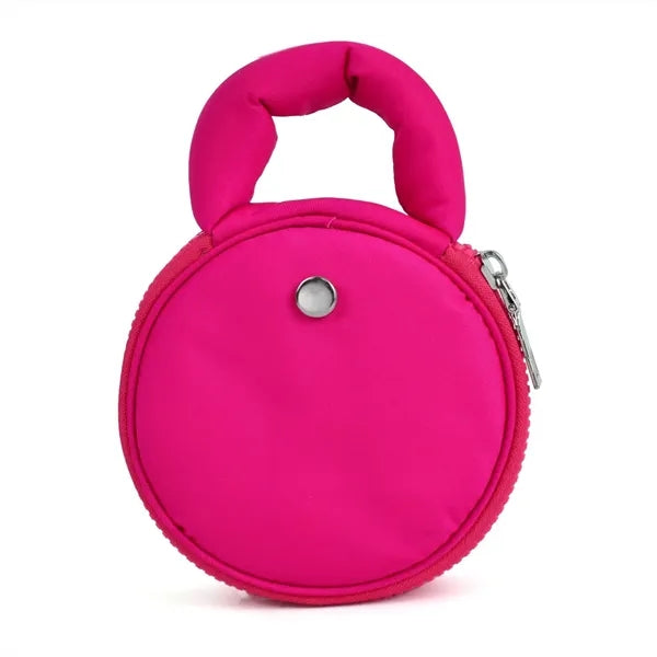 3D Round Small Cosmetic Bag 4'' Cable Organizer Coin Pouch