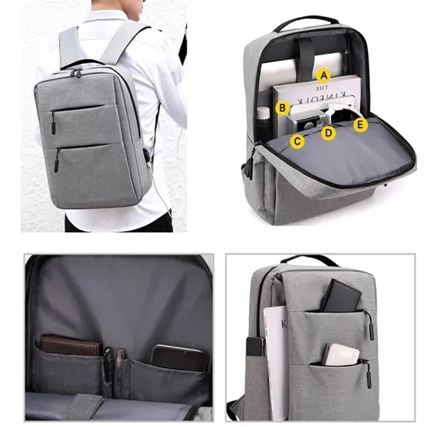 School Laptop Backpack With USB Charging Port