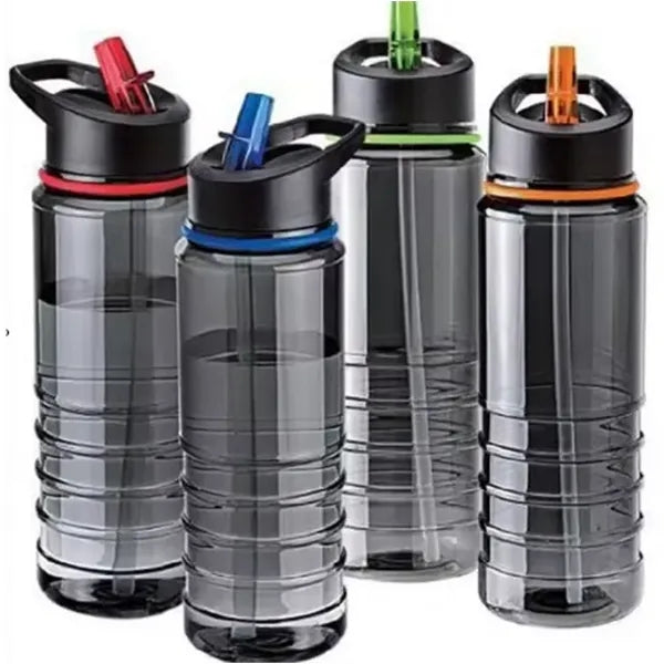 Leakproof plastic sports water bottle with straw-27oz