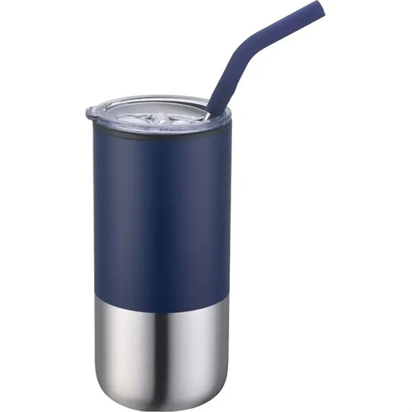 Oxford 16 oz Stainless Steel Tumbler with Straw