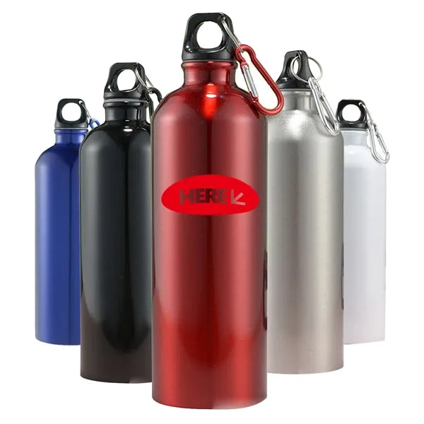 26 Oz. Aluminum Water Bottle w/ Carabiner & Twist Cap