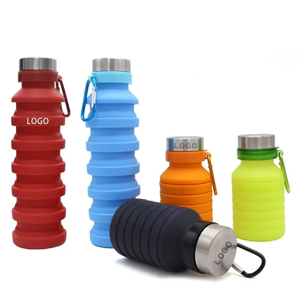 18 Oz Foldable Silicone Water Bottle