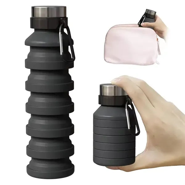 18 Oz Foldable Silicone Water Bottle