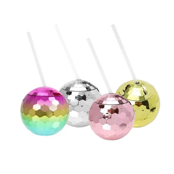 Disco Ball Tumbler wIth Straw