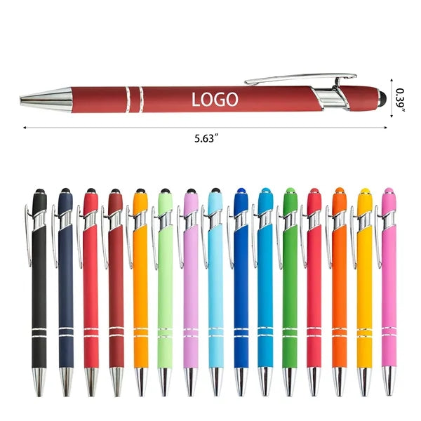 Stylus Tip, Soft Touch Click Metal Ballpoint Pen
