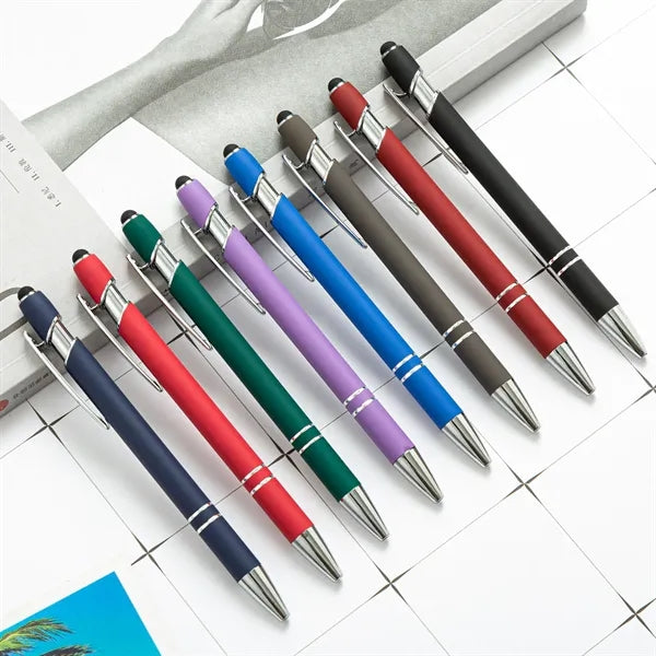 Stylus Tip, Soft Touch Click Metal Ballpoint Pen