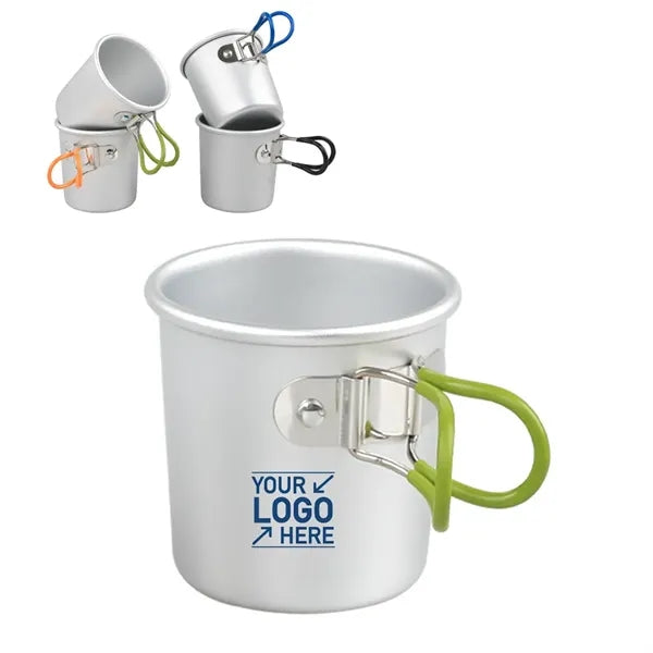 Portable Aluminum Cup with Foldable Handle