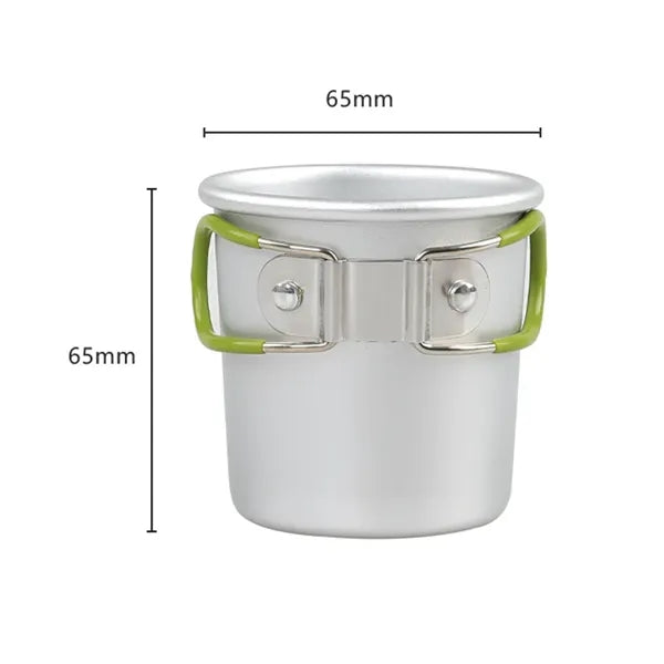 Portable Aluminum Cup with Foldable Handle