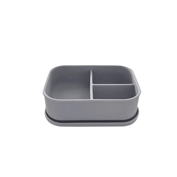 Three-Compartment Anti-Scratch Silicone Lunch Box, Microwave