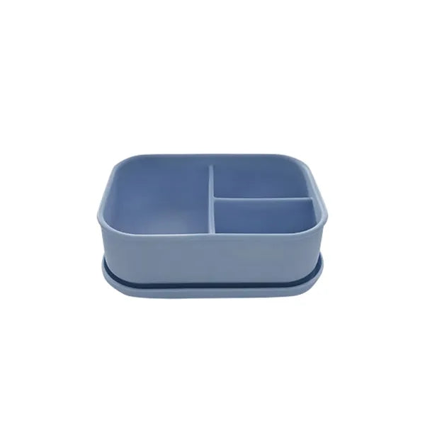 Three-Compartment Anti-Scratch Silicone Lunch Box, Microwave