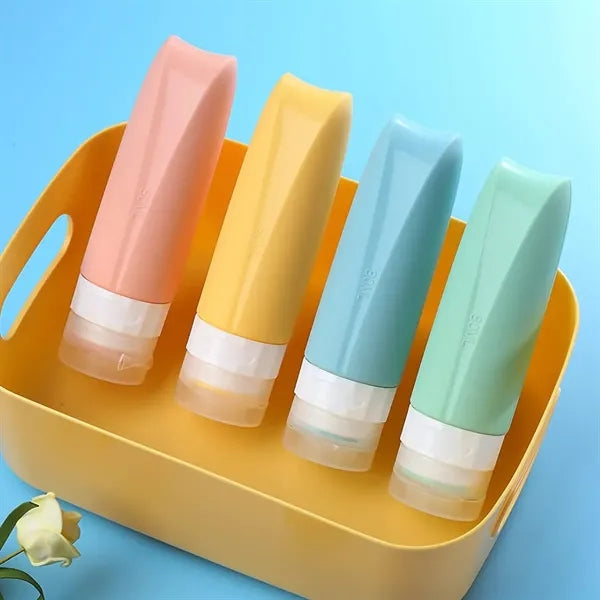 Portable Press Silicone Containers Travel Bottle Cosmetics