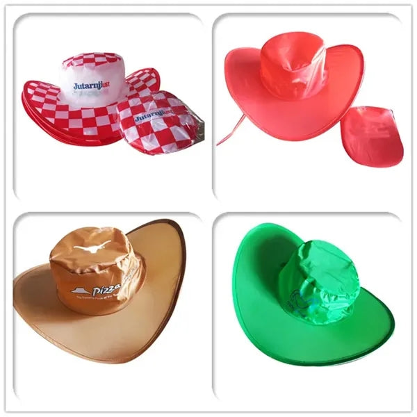 Polyester Foldable Cowboy Hat In Pouch
