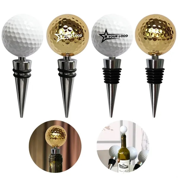 Creative Golf Ball Metal Vacuum Wine Stoppers