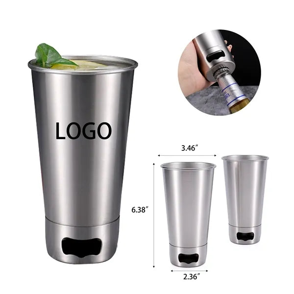304 Stainless Steel Single Tier Beer Mug with Bottle Opener