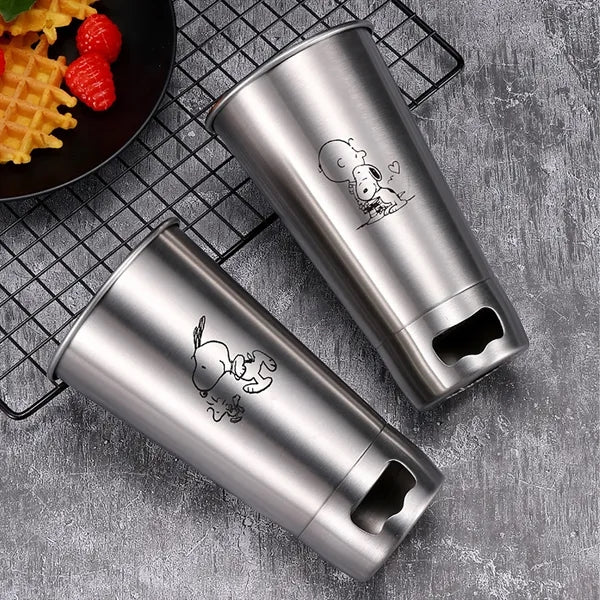 304 Stainless Steel Single Tier Beer Mug with Bottle Opener