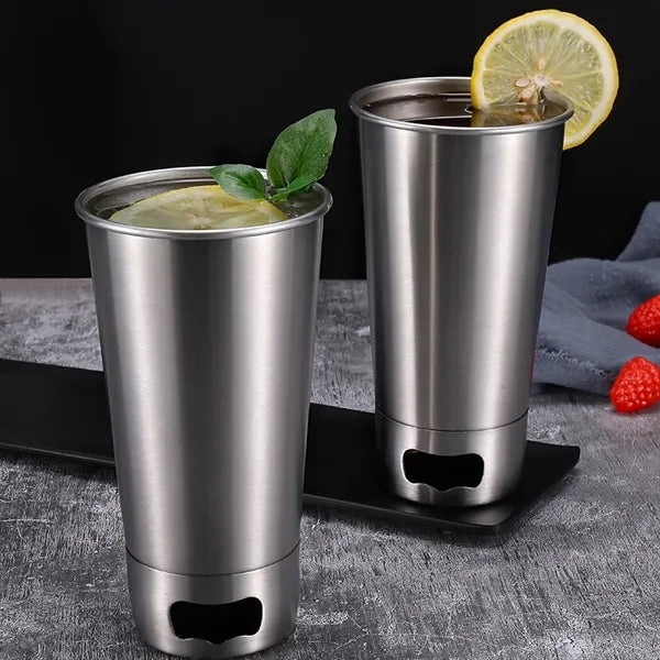304 Stainless Steel Single Tier Beer Mug with Bottle Opener