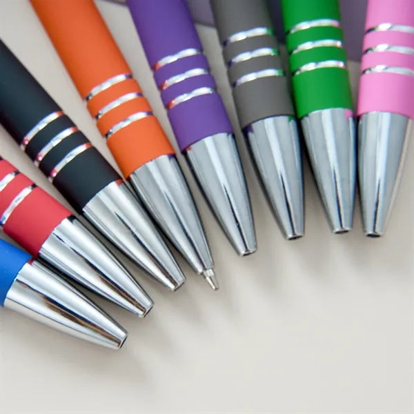 Metal Ballpoint Pen with Stylus Tip, Soft Touch Click
