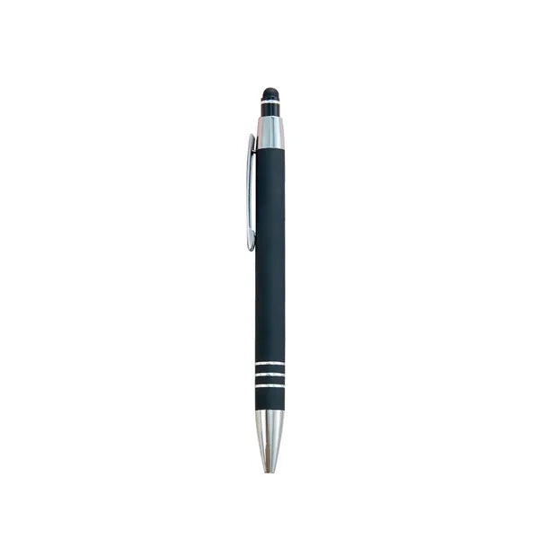 Metal Ballpoint Pen with Stylus Tip, Soft Touch Click
