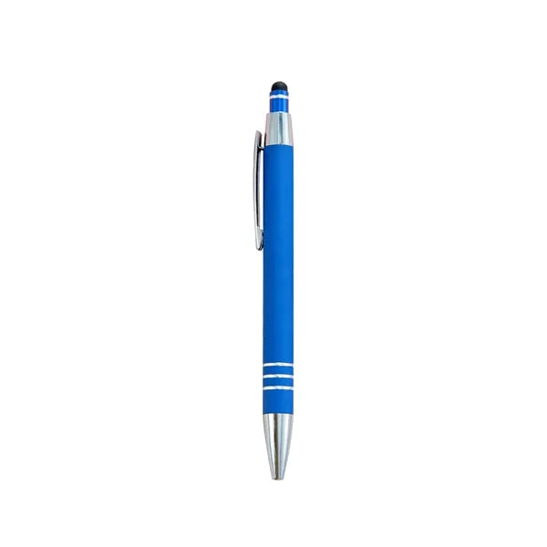 Metal Ballpoint Pen with Stylus Tip, Soft Touch Click