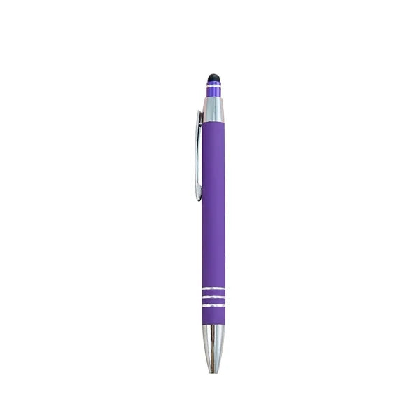 Metal Ballpoint Pen with Stylus Tip, Soft Touch Click