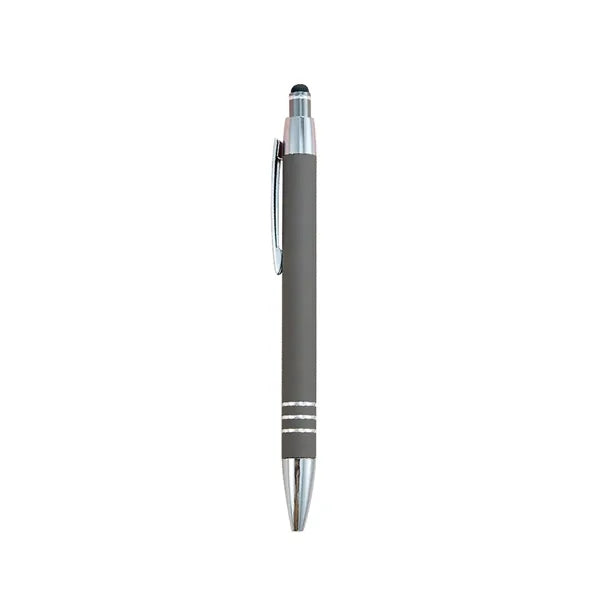 Metal Ballpoint Pen with Stylus Tip, Soft Touch Click