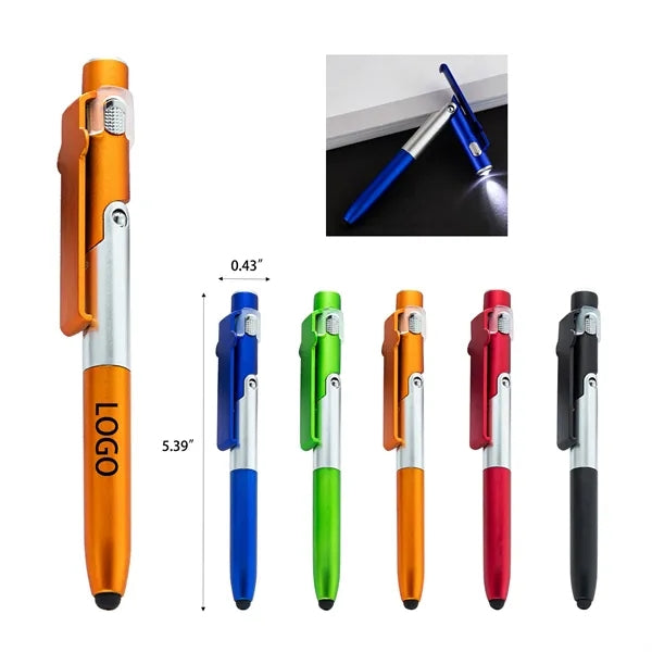 LED Metal Ballpoint Pen with Stylus Tip, Touch Screen