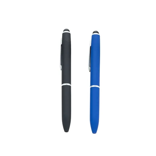 Metal commercial ballpoint pen, Stylus Tip, Soft Touch Click