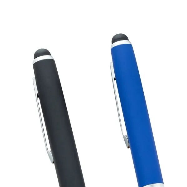 Metal commercial ballpoint pen, Stylus Tip, Soft Touch Click