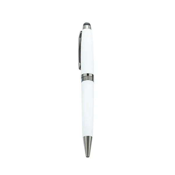 Metal commercial ballpoint pen, Stylus Tip, Soft Touch Click
