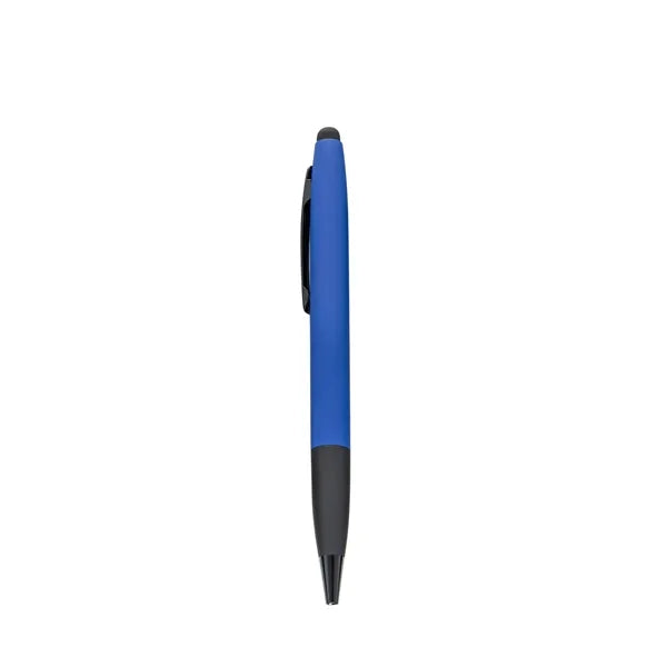Metal commercial ballpoint pen, Stylus Tip, Soft Touch Click