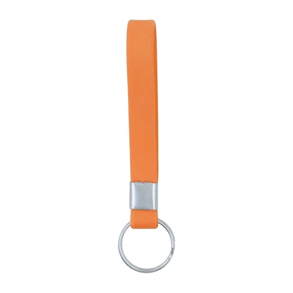 Screen Printed Silicone Wristband Keychain